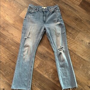 Goldie Light Blue Distressed Women's Straight Leg Jeans